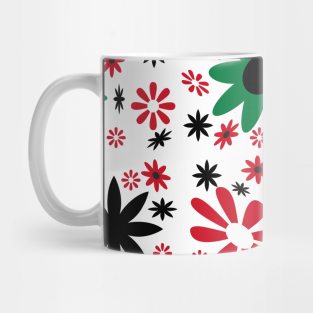 pattern with leaves and flowers doodling style Mug